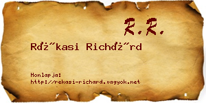 Rékasi Richárd névjegykártya