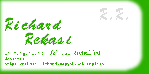 richard rekasi business card